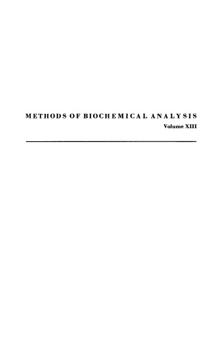 Methods of Biochemical Analysis, Volume 13