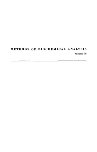 Methods of Biochemical Analysis, Volume 18