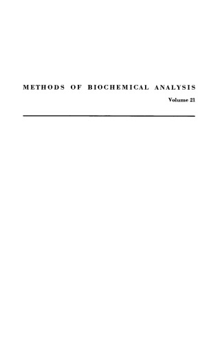 Methods of Biochemical Analysis, Volume 21