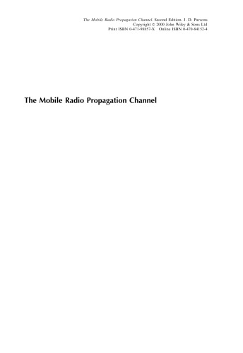 The Mobile Radio Propagation Channel, Second Edition
