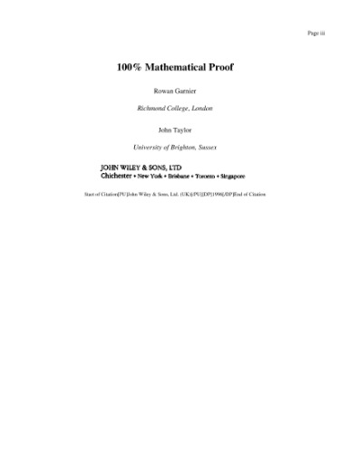 100 percent mathematical proof
