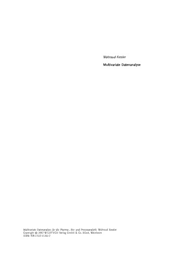 Multivariate Datenanalyse für die Pharma-, Bio- und Prozessanalytik