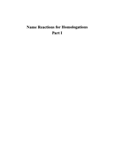 Name Reactions for Homologations, Part I