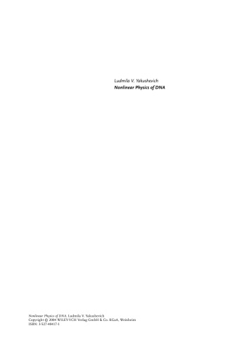 Nonlinear Physics of DNA, Second Edition