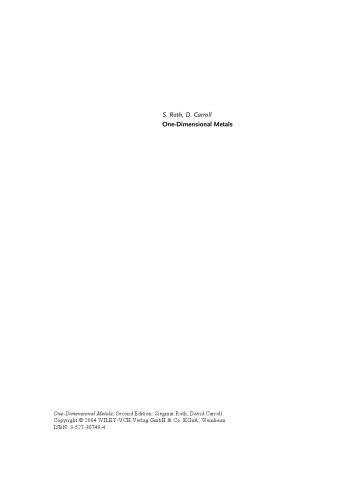 One-Dimensional Metals: Conjugated Polymers, Organic Crystals, Carbon Nanotubes, Second Edition