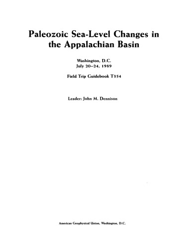 Paleozoic Sea-Level Changes in the Appalachian Basin: Washington, D.C., July 20-24, 1989