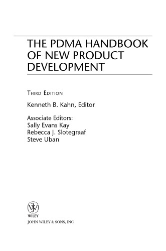 The PDMA Handbook of New Product Development