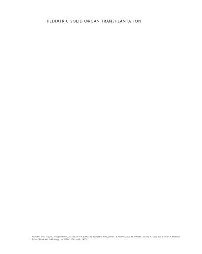 Pediatric Solid Organ Transplantation, Second Edition