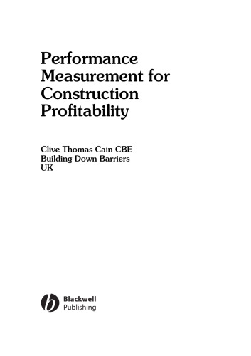 Performance Measurement for Construction Profitability