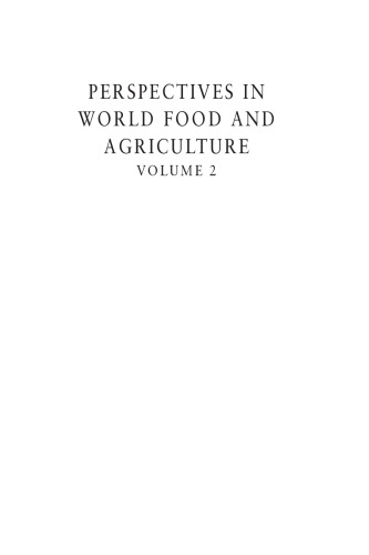 Perspectives in World Food and Agriculture, Volume 2