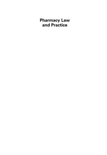 Pharmacy Law and Practice, Third Edition