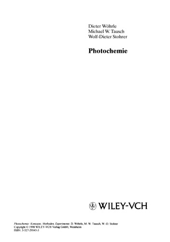 Photochemie: Konzepte, Methoden, Experimente