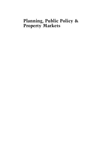 Planning, Public Policy & Property Markets