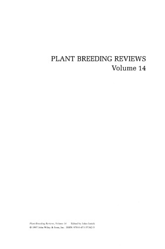 Plant Breeding Reviews, Volume 14