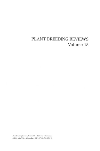 Plant Breeding Reviews, Volume 18