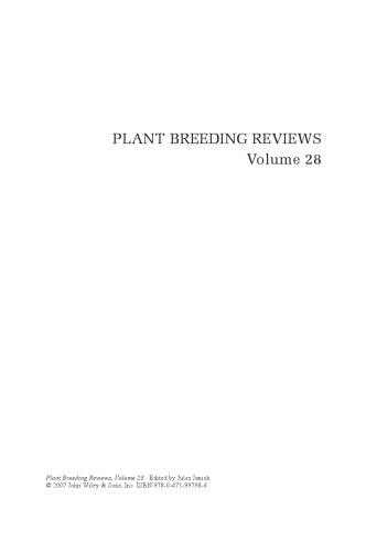 Plant Breeding Reviews, Volume 28