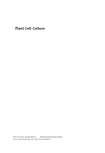 Plant Cell Culture: Essential Methods