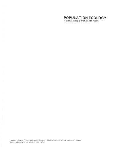 Population Ecology: A Unified Study of Animals and Plants, Third Edition