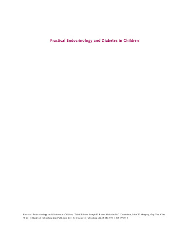 Practical Endocrinology and Diabetes in Children, Third Edition
