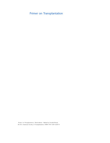 Primer on Transplantation, Third edition
