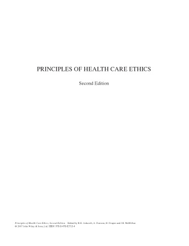 Principles of Health Care Ethics, Second Edition
