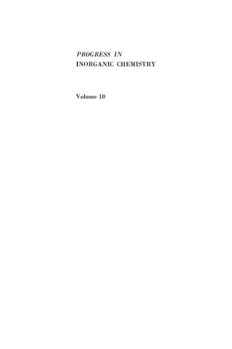Progress in Inorganic Chemistry, Volume 10