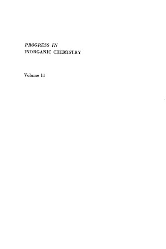Progress in Inorganic Chemistry, Volume 11