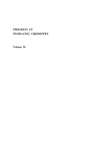 Progress in Inorganic Chemistry, Volume 16