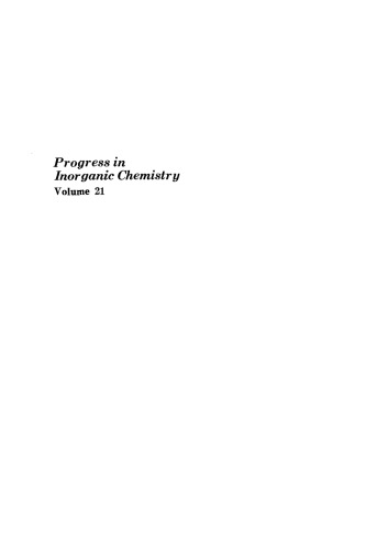Progress in Inorganic Chemistry, Volume 21