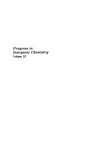 Progress in Inorganic Chemistry, Volume 22