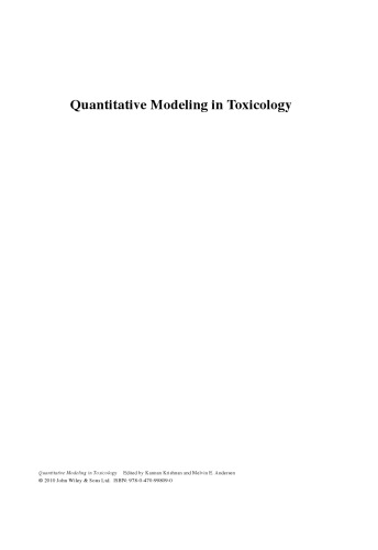 Quantitative Modeling in Toxicology