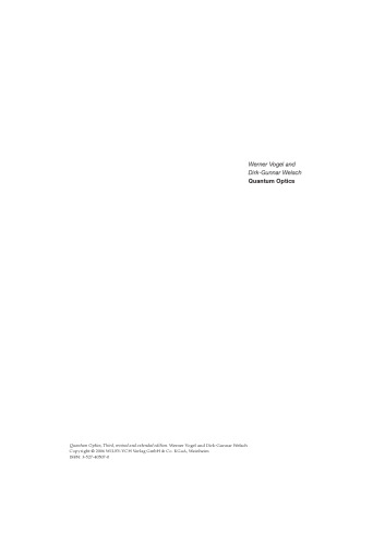 Quantum Optics, Third, revised and extended edition