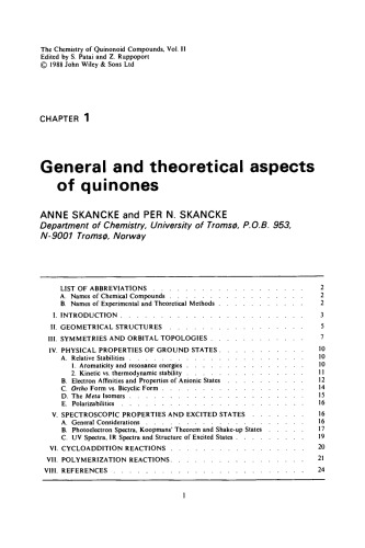 The Quinonoid Compounds: Volume 1 (1988)