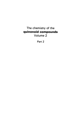 The Quinonoid Compounds: Volume 2 (1988)