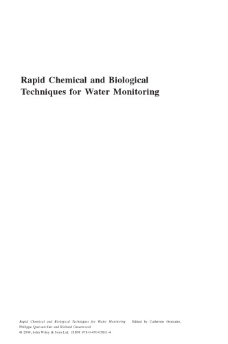 Rapid Chemical and Biological Techniques for Water Monitoring