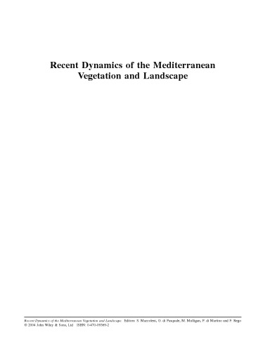 Recent Dynamics of the Mediterranean Vegetation and Landscape