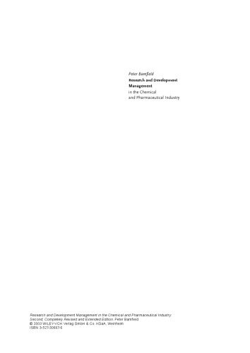 Research and Development Management in the Chemical and Pharmaceutical Industry, Second Edition