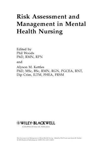Risk Assessment and Management in Mental Health Nursing