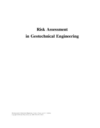 Risk Assessment in Geotechnical Engineering
