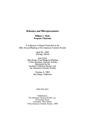 Robotics and Microprocessors: Ceramic Engineering and Science Proceedings, Volume 5, Issue 9/10