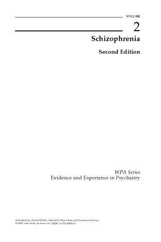 Schizophrenia, Volume 2, Second Edition