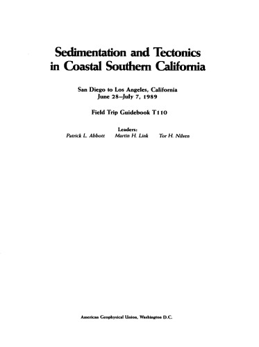 Sedimentation and Tectonics in Coastal Southern California
