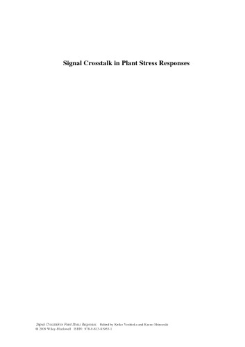 Signal Crosstalk in Plant Stress Responses