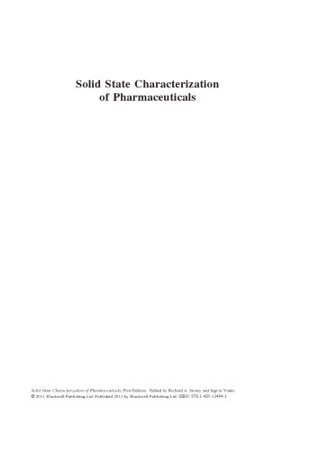 Solid State Characterization of Pharmaceuticals
