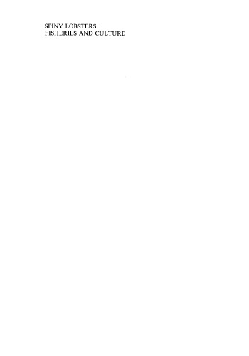 Spiny Lobsters: Fisheries and Culture, Second Edition