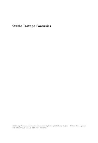 Stable Isotope Forensics: An Introduction to the Forensic Application of Stable Isotope Analysis
