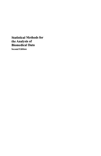 Statistical Methods for the Analysis of Biomedical Data, Second Edition