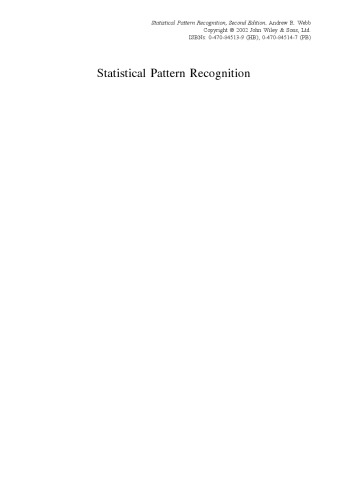 Statistical Pattern Recognition, Second Edition