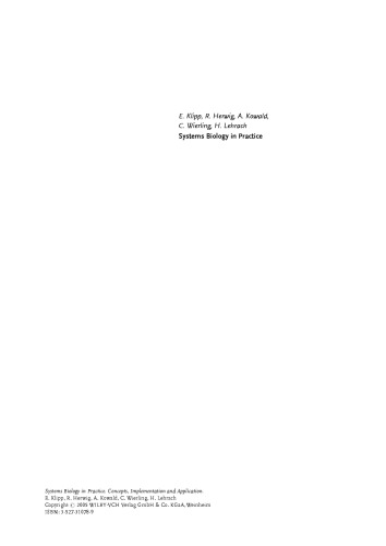 Systems Biology in Practice: Concepts, Implementation and Application