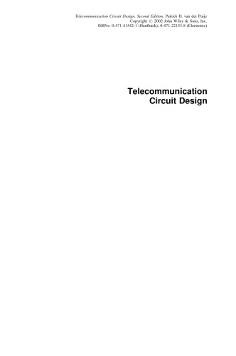 Telecommunication Circuit Design, Second Edition